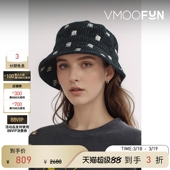 女刺绣棉质灯芯绒黑色渔夫帽 R13 礼物