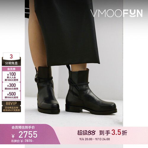 【早秋特惠】1017 ALYX 9SM 女秋冬带缀饰皮革踝靴