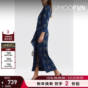 长袖 女露背荷叶边亮片金葱真丝法式 Rixo 连衣裙 折扣