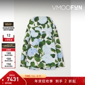 折扣 Renta Oscar 女抹胸式 印花罗缎连衣裙