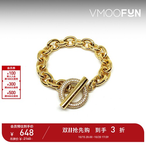 【D11抢先购】NUMBERING 女黄铜镀16K金手链