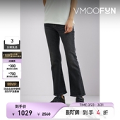 FRAME女士中腰微喇黑色牛仔裤