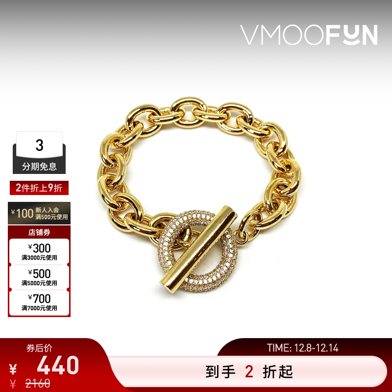 【折扣再降】NUMBERING 女黄铜镀16K金手链