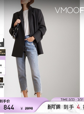 [经典款]FRAME女仿旧高腰直筒牛仔裤