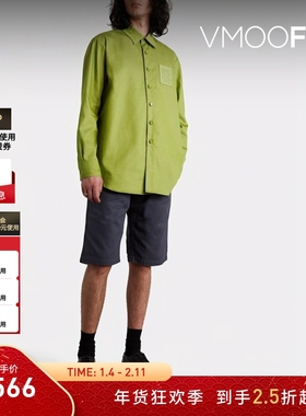 【折扣】Raf Simons 夏男绿色青柠品牌标志贴花牛仔衬衫