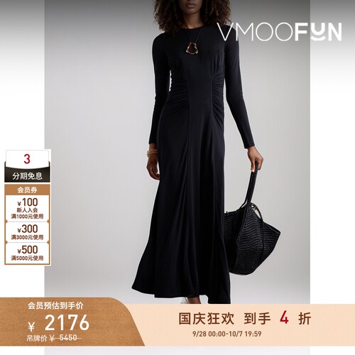 【折扣】Ulla Johnson 春夏女褶饰莱赛尔平纹布超长连衣裙