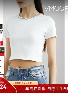 【折扣】XU ZHI by Xuzhi Chen 女棉质混纺短款 T 恤