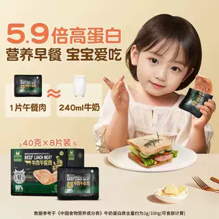 烧烤回族食材清真牧潼世嘉牛肉午餐肉儿童早餐独立片装开袋即食