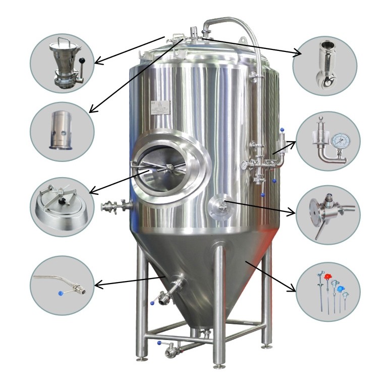 日产200L啤酒设备 精酿啤酒  发酵罐 酒吧项目 啤酒餐厅自酿