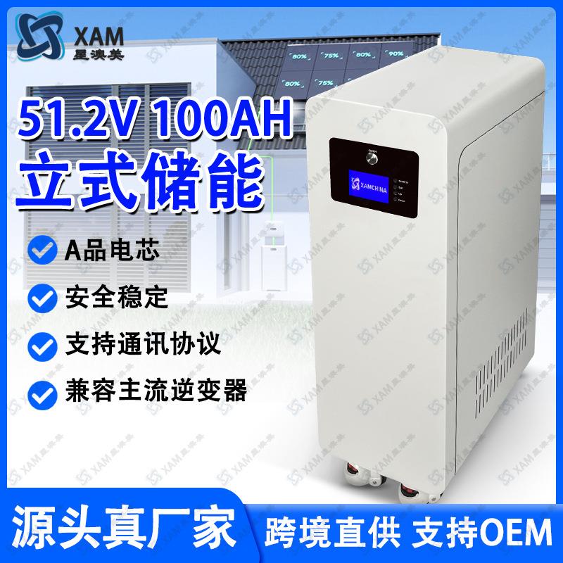51.2V100Ah大容量立式家庭储能磷酸铁锂电池光伏储能新能源5度电