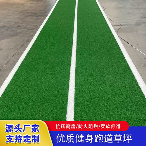 健身房室内黑色草坪白线跑道刻度草工作室私教功能性图案人造草坪