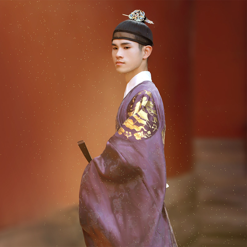 洛潇赋汉服假发明制网巾懒收巾带假发髻马尾头巾男儒巾帽子首服