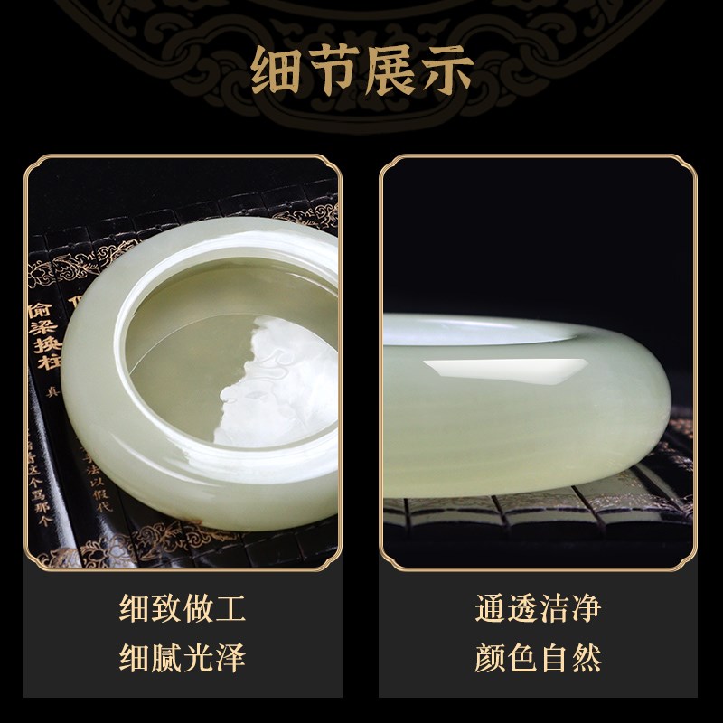 天然玉石烟灰缸客厅家用新中式高级感轻奢高端大气办公室烟缸摆件