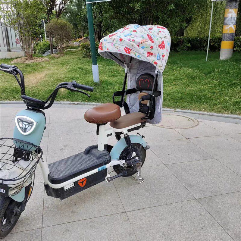 电动车儿童座椅防雨棚安全围栏后置小孩子学生坐椅四季遮阳防风篷