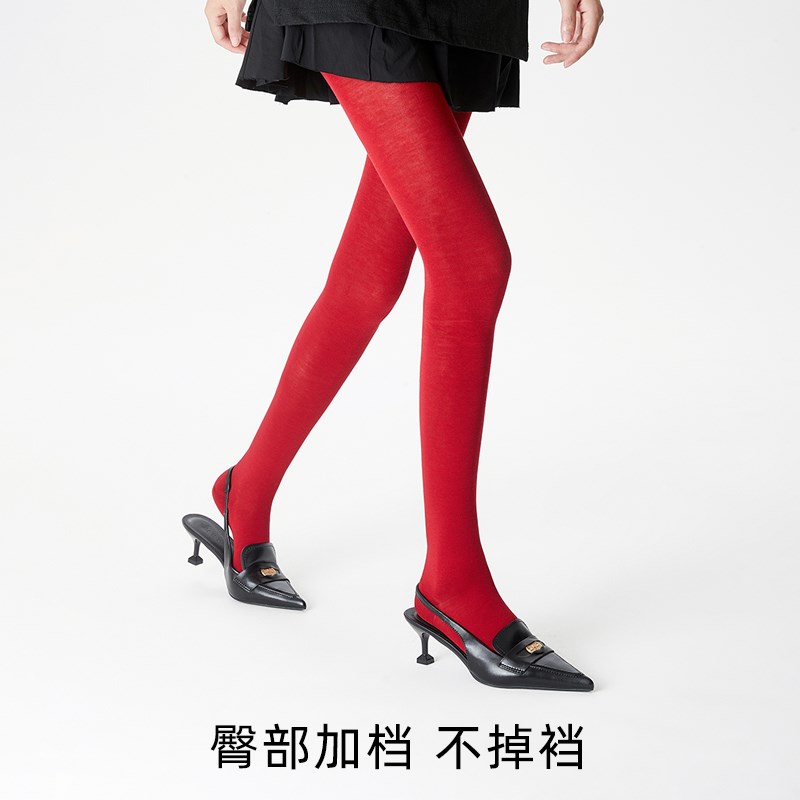 微透微压显瘦连裤袜秋冬春秋含羊毛发热打底裤女深灰色外穿打底袜