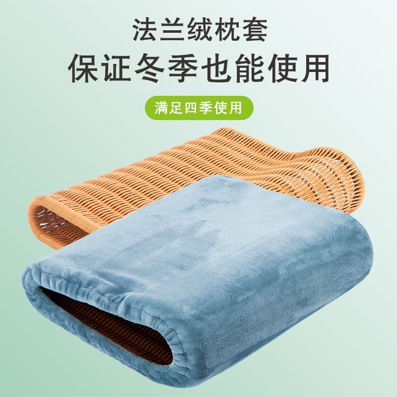 偏硬枕头护颈椎枕头颈椎枕透气可水洗纯手工仿藤编织空心枕头夏季