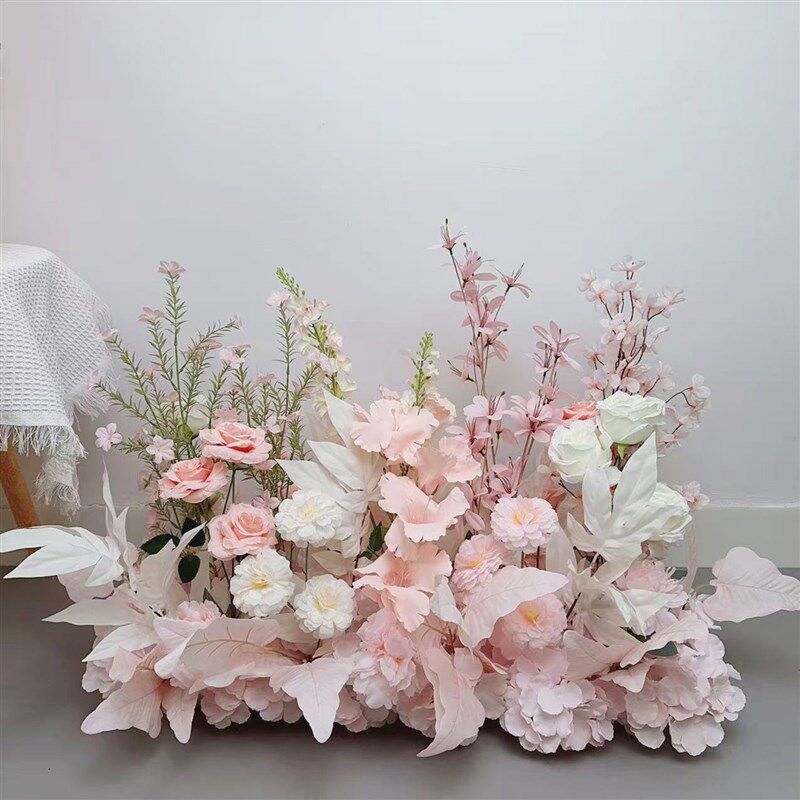 粉色婚礼装饰花球花艺仿真花KT板生日宴布置假花餐桌花婚庆迎宾花