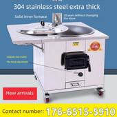 炉不锈钢304烧木柴乡下大锅土灶新款 农村家用柴火灶台可移动户外