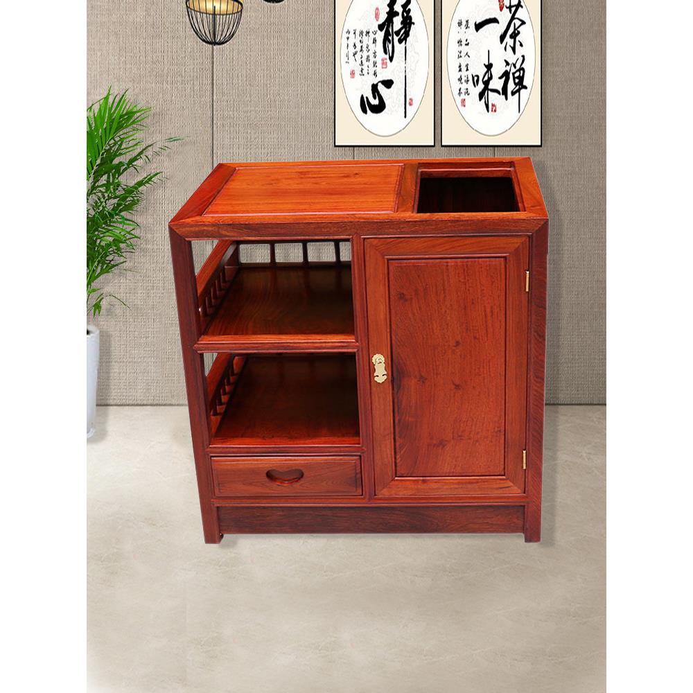 红木缅甸花梨长方形茶桌茶几大果紫檀实木中式小户型可移动茶水架