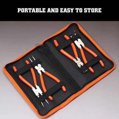 4PC弯头轴用挡圈卡簧钳弹簧安装拆卸钳97641.600g28*20*3.5