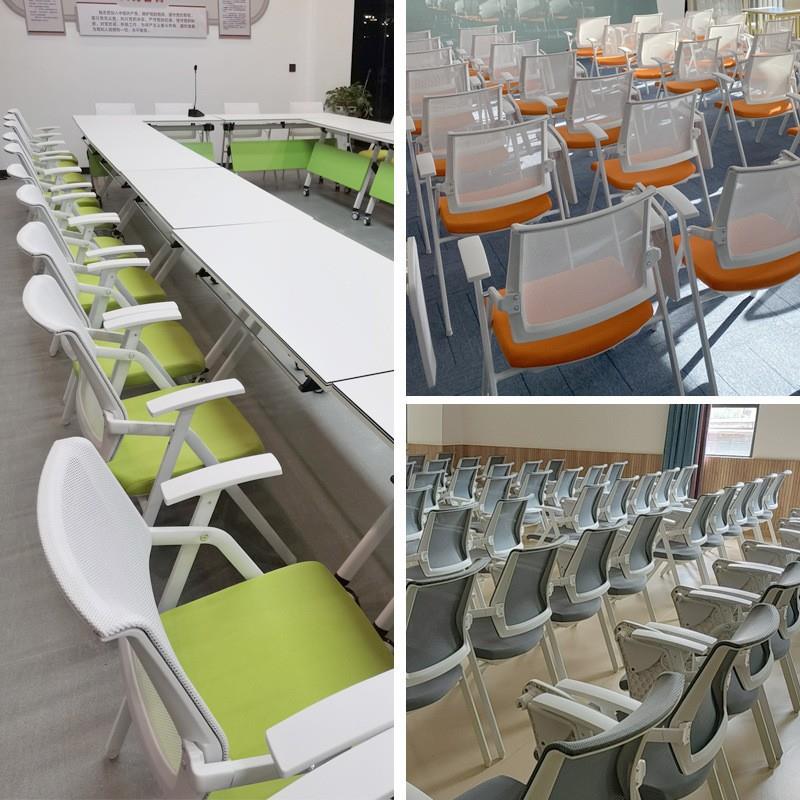 培训椅带写字板带桌板会议室桌椅一体开会椅培训班椅子可折叠