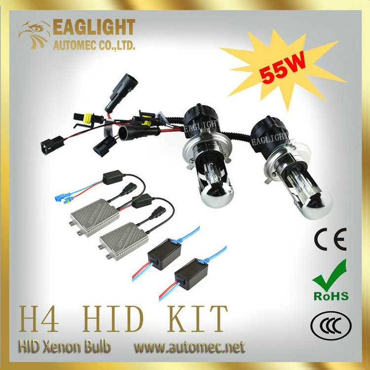 厂家供应HID 氙气灯H4 12V55W 套装 高亮 改装 汽车前大灯氙气灯