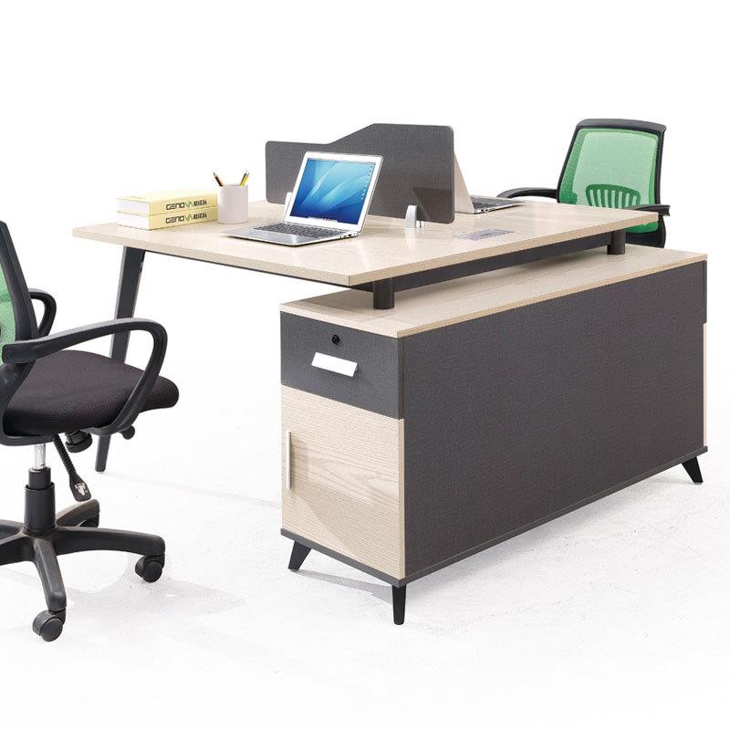 钢脚职员办公桌4人位办公家具简约现代工作位员工桌屏风办公桌椅