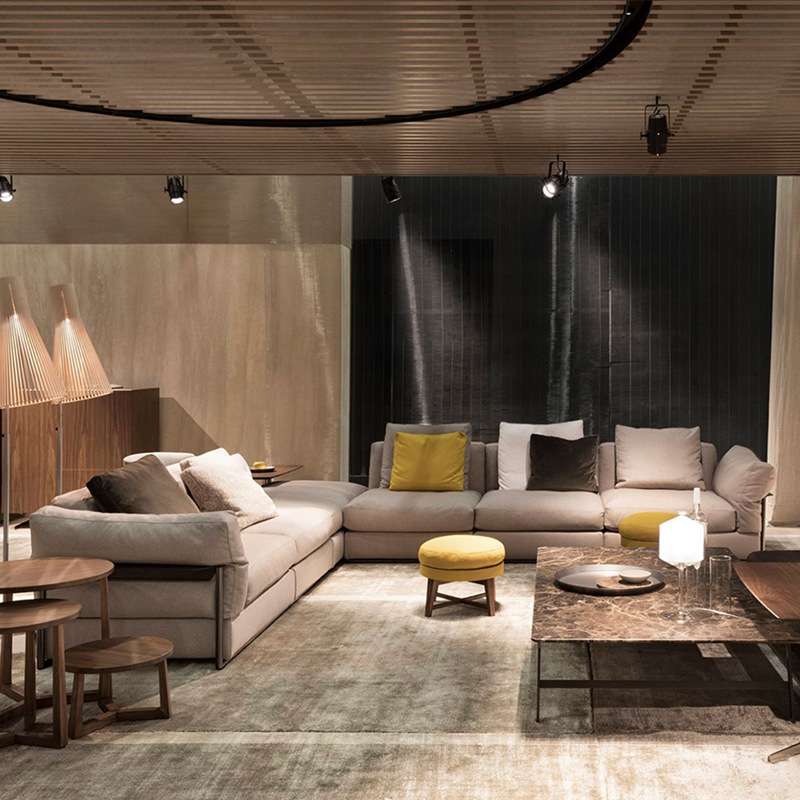 意大利 Flexform Zeno客厅布艺沙发简约北欧轻奢意式极简羽绒沙发