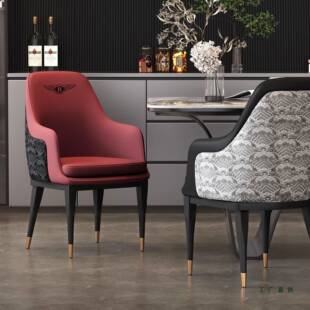 极简餐椅家用2025新款餐厅靠背椅子茶桌主人椅轻奢宾利餐桌椅