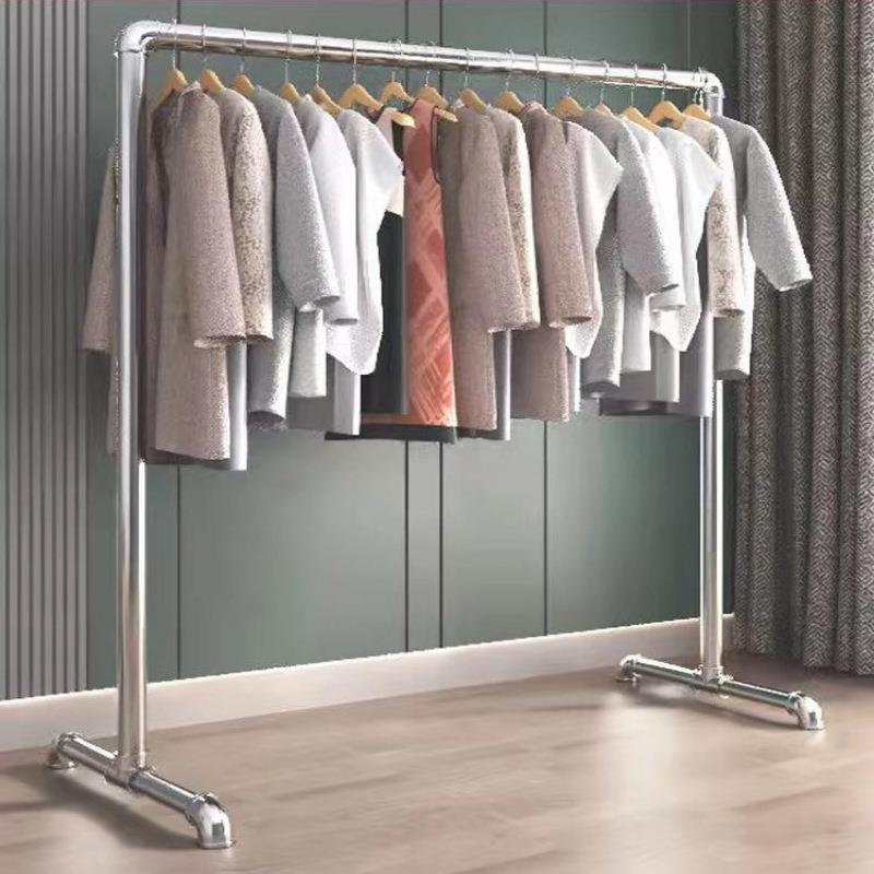 钢管晾衣架挂衣架晾衣杆阳台落地立式单杆不锈家用卧室晒被凉衣杆