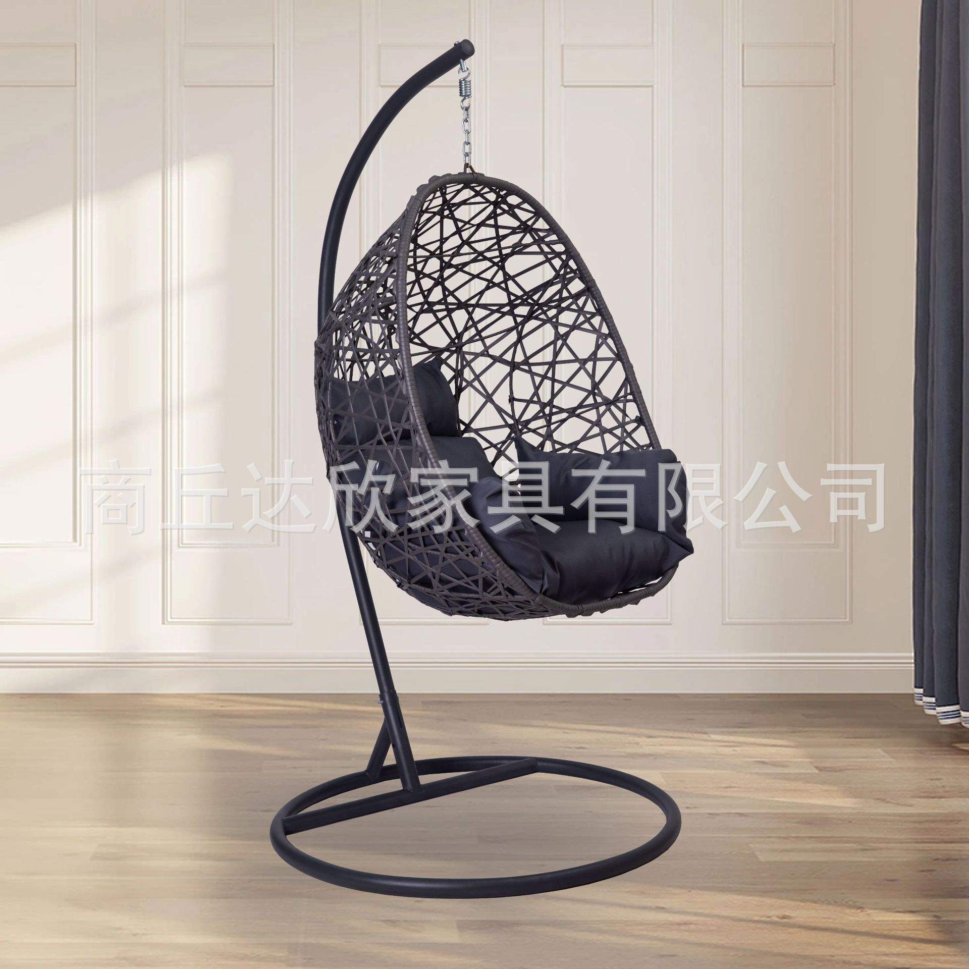 可折叠户外客厅编藤吊椅花园摇椅现代休闲吊篮鸟巢吊椅