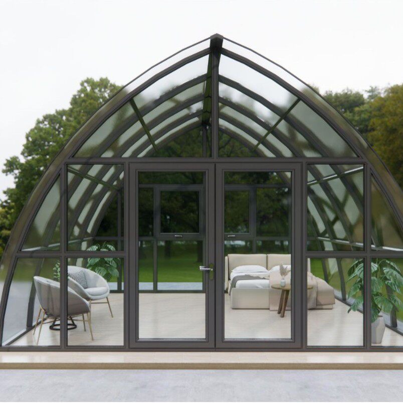 简约阳光房露台阳光房户外铝合金结构工程PC透光阳光房