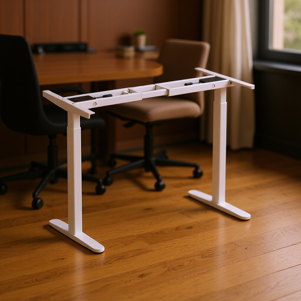 椭圆管升降电脑桌架双电机两节升降电动升降桌腿家用升降桌腿电动