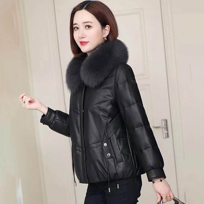 冬装小个子皮棉服女短款2025新款加厚皮袄真狐狸毛领海宁皮衣外套