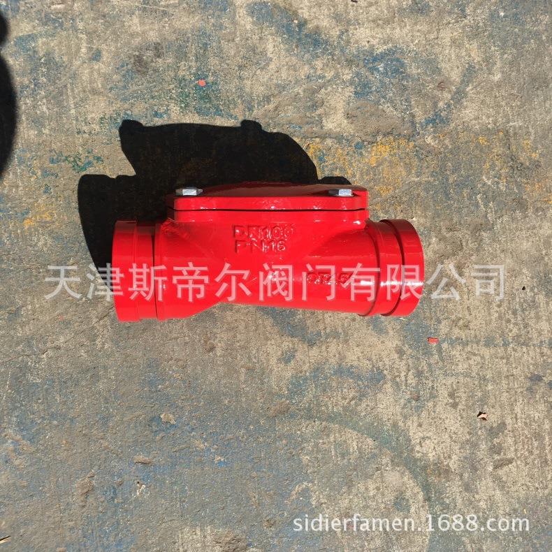 沟槽MOO橡胶止回厂阀 卡箍橡胶瓣止回阀 球墨铸铁材板质 家应H供8