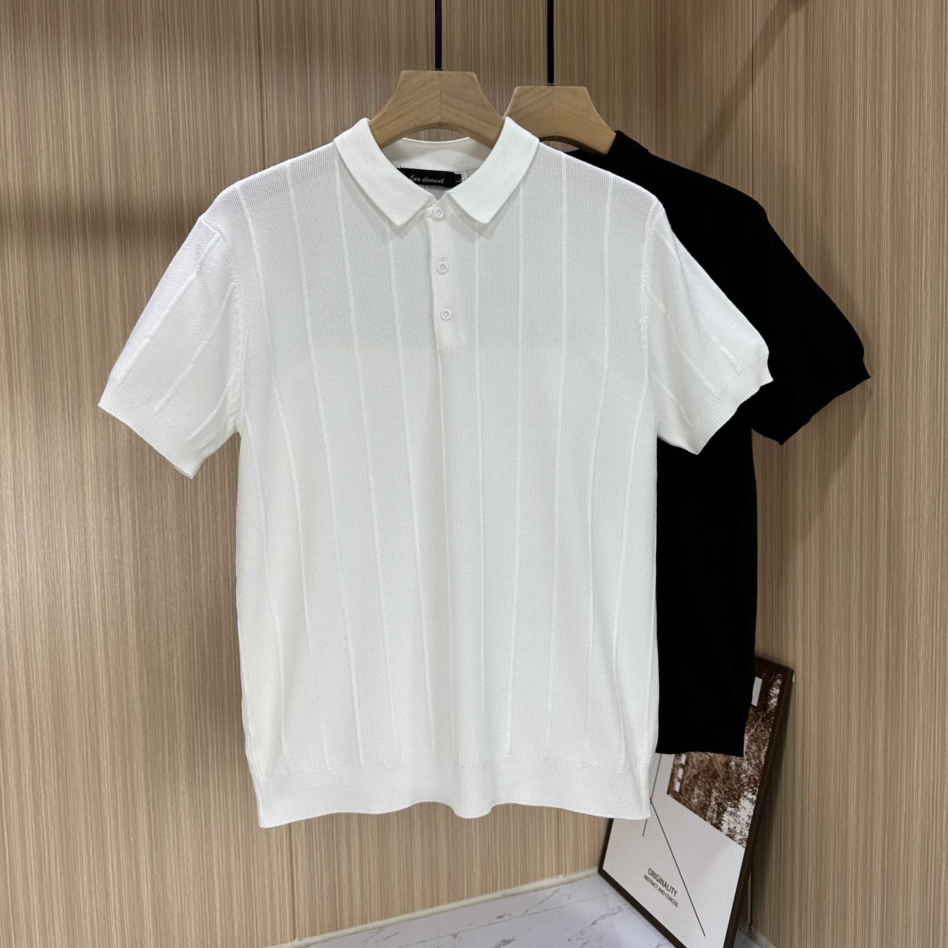 高端轻奢针织短袖polo衫上衣男士夏季新款纯色冰丝翻领半袖T恤男