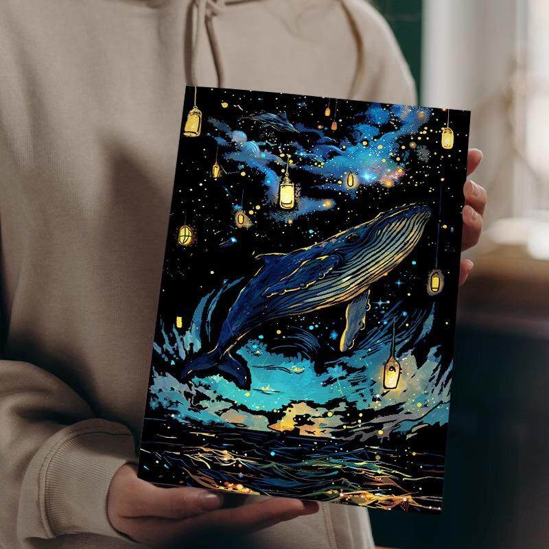 夜光刮刮画A4成人节日礼物炫彩刮刮画diy减压刮画纸成人手工减压