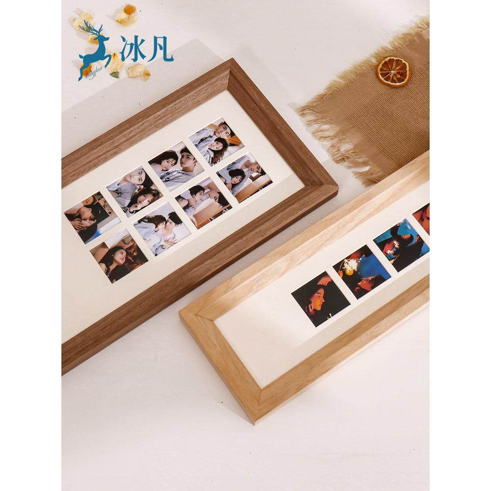 A6L照片礼物diy打印加相框冲洗实木手工纪念婚纱照校园毕业框架