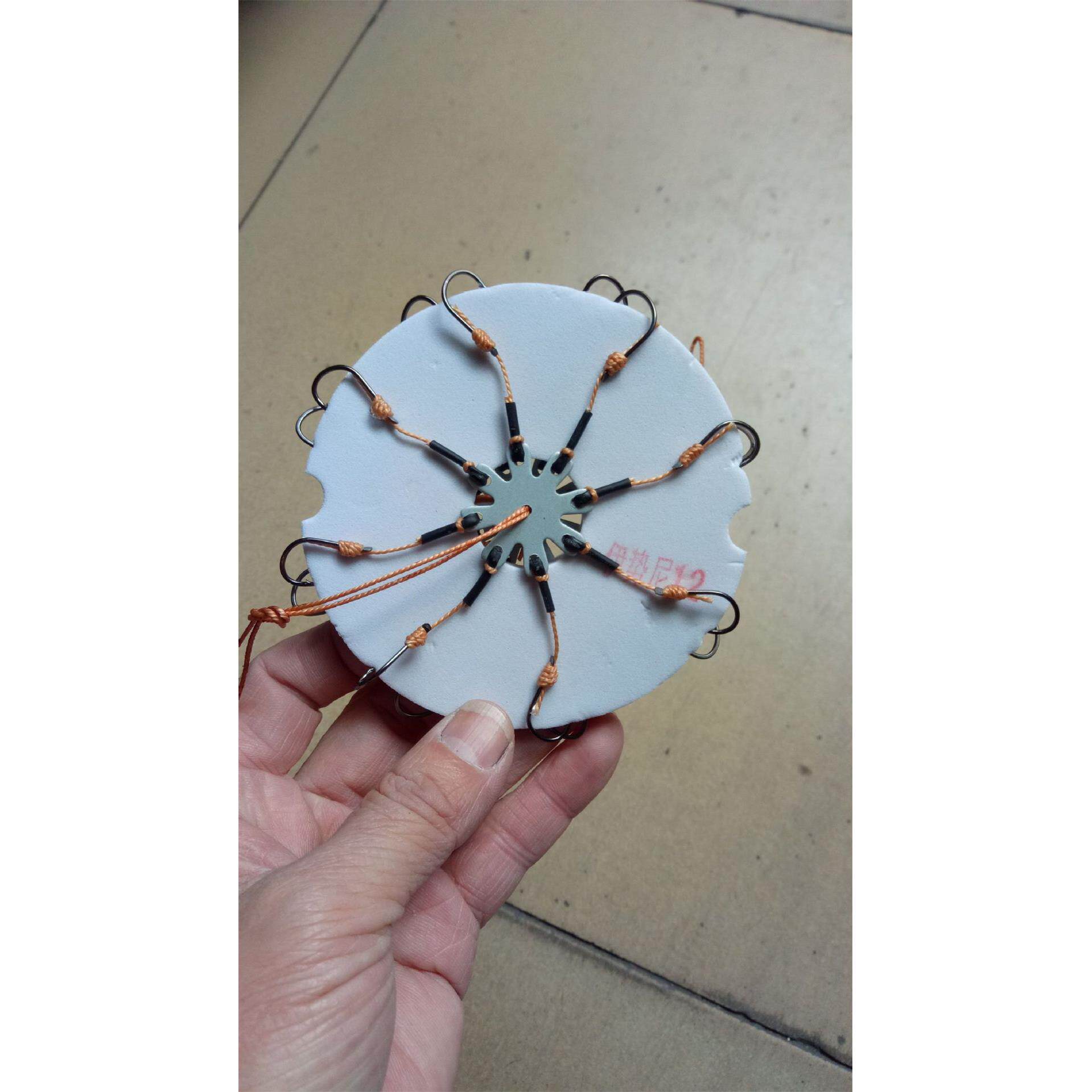翻板钩八钩8钩带胶管防缠绕康饼钩盘钩夹饼钩垂钓用品钓鱼用品
