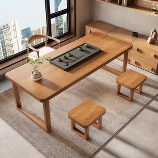 泡茶桌家用小型功夫茶台极简轻奢实木茶桌椅组合 阳台茶桌2024新款
