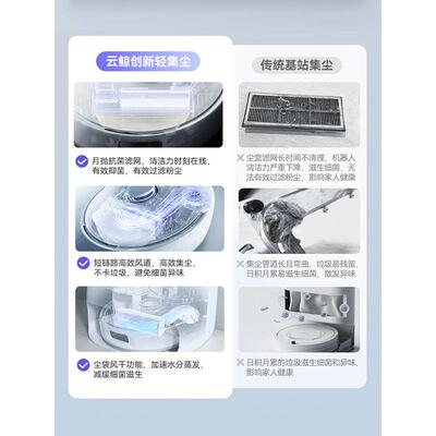 适配云鲸J5/J4Lite扫地机集尘盒过滤网加厚抗菌尘袋边刷拖布配件