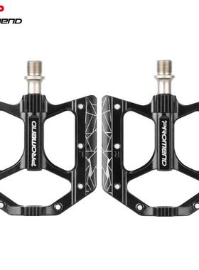 PROMEND自行车脚踏 M28铝合金山地车宽面脚蹬3培林DU轴承单车踏板
