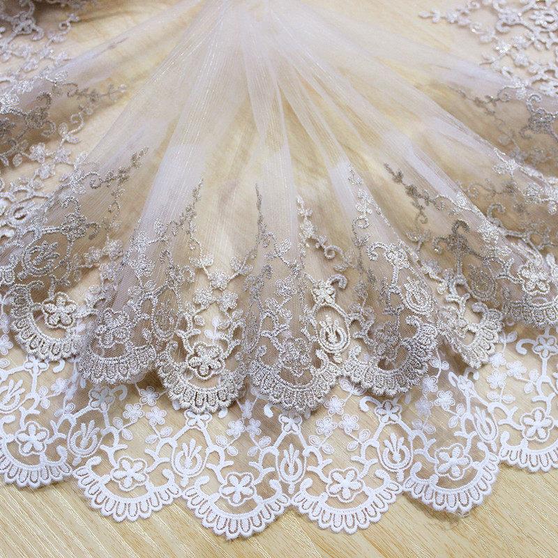 金仓纱网纱刺绣星星蕾丝花边 服装花边辅料裙摆窗帘装饰宽17-21cm