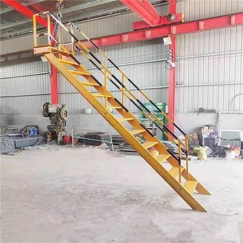 基坑斜梯工地施工安全爬梯45度钢梯基坑斜钢梯两侧扶手爬梯