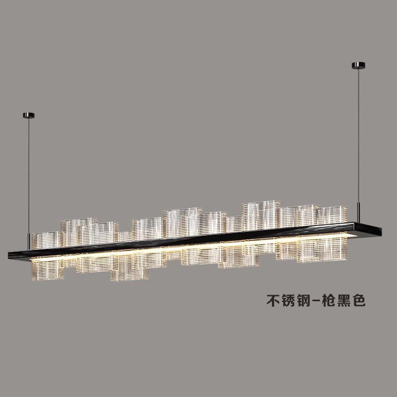 简约现代前台茶室吊灯一字长条灯书房吧台岛台收银台新中式餐厅灯