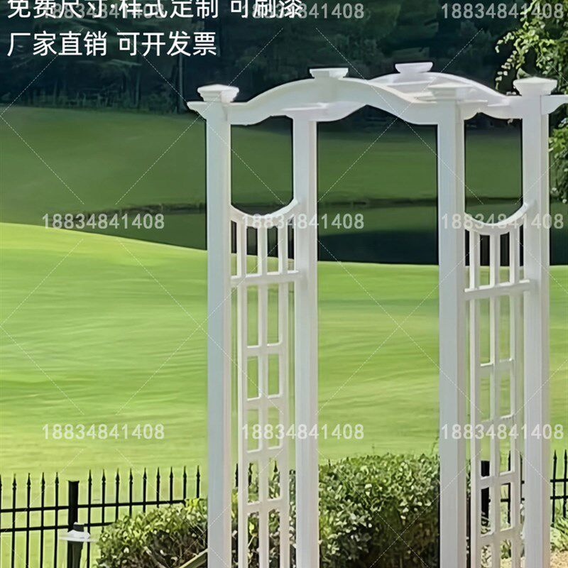 户外庭院防腐木花架花园装饰花园门葡萄架网格花架子拱形庭院拱门
