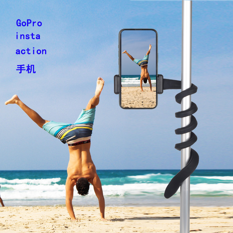 GoPro11柔性支架八爪鱼挂脖手机自拍杆insta360运动相机固定配件