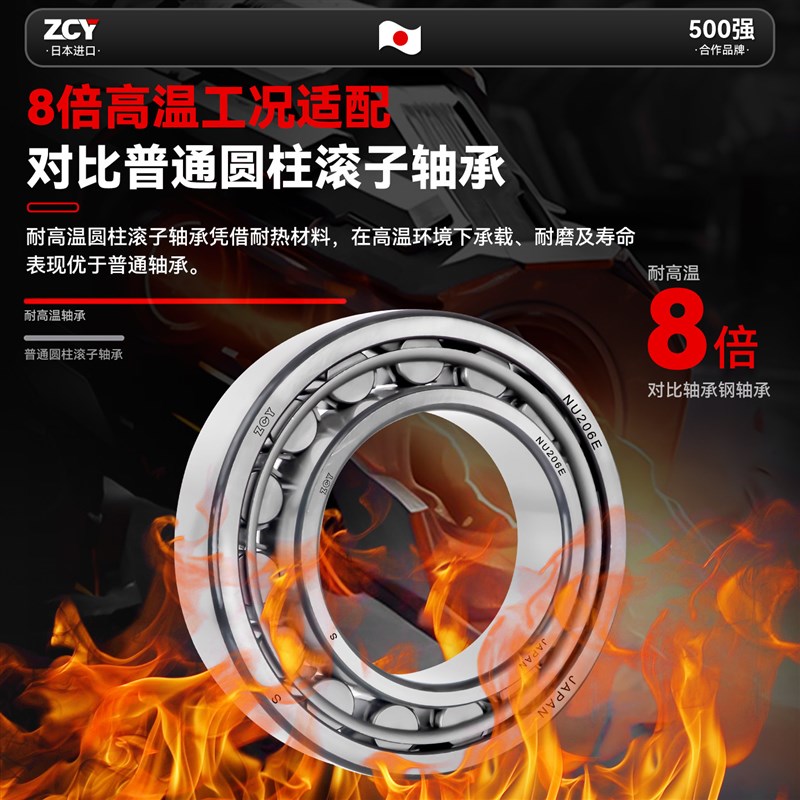 进口圆柱滚子耐高温轴承大全NU202滚珠203 204 205 206 207 208EM