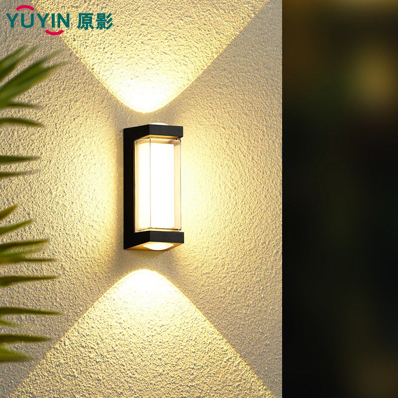 壁灯LED现代极简户外壁灯洗墙双头射灯背景墙入户门外墙灯防水