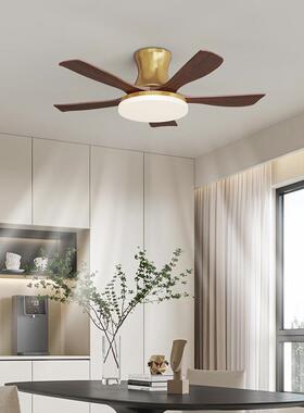 胡桃木色风灯护客厅眼室灯餐厅新中式全光谱古72466铜卧扇色实木